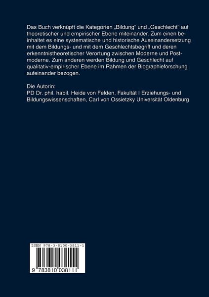 Produktbild: Bildung und Geschlecht zwischen Moderne und Postmoderne