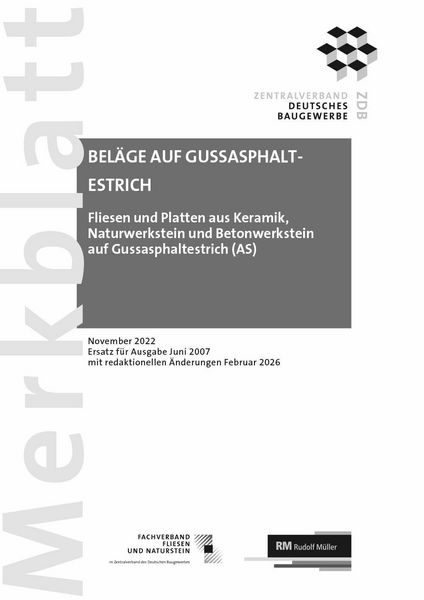 Produktbild: Merkblatt Bel&auml;ge auf Gussasphaltestrich 2022-11 - PDF