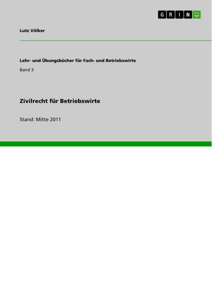 Produktbild: Zivilrecht f&uuml;r Betriebswirte