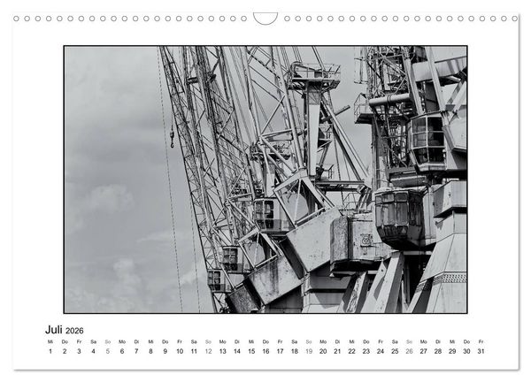 Produktbild: Hamburg in schwarz-wei&szlig; (Wandkalender 2026 DIN A3 quer), CALVENDO Monatskalender