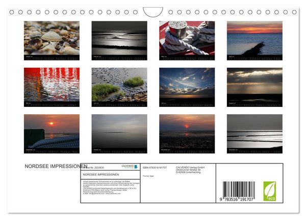 Produktbild: NORDSEE IMPRESSIONEN (Wandkalender 2026 DIN A4 quer), CALVENDO Monatskalender