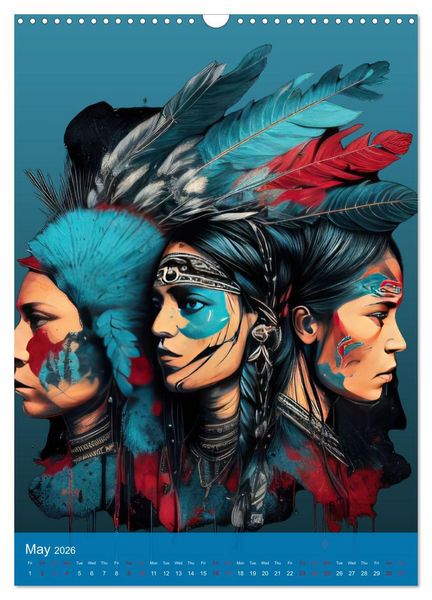Produktbild: Native American Art (Wall Calendar 2026 DIN A3 portrait), CALVENDO 12 Month Wall Calendar