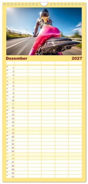 Produktbild: Familienplaner 2027 - Schnelle Bikes und Starke Frauen mit 5 Spalten (Wandkalender, 21 x 45 cm) CALVENDO