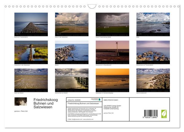 Produktbild: Friedrichskoog Buhnen und Salzwiesen (Wandkalender 2026 DIN A3 quer), CALVENDO Monatskalender