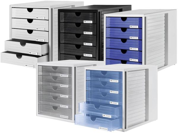 Produktbild: HAN Systembox 1450-14 Schubladenbox Lichtgrau DIN A4, DIN C4 Anzahl der Schubf&auml;cher: 5