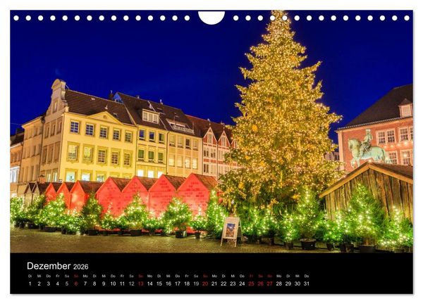 Produktbild: D&uuml;sseldorf bei Nacht (Wandkalender 2026 DIN A4 quer), CALVENDO Monatskalender