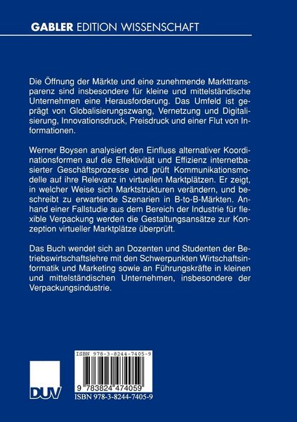 Produktbild: Interorganisationale Gesch&auml;ftsprozesse in virtuellen Marktpl&auml;tzen