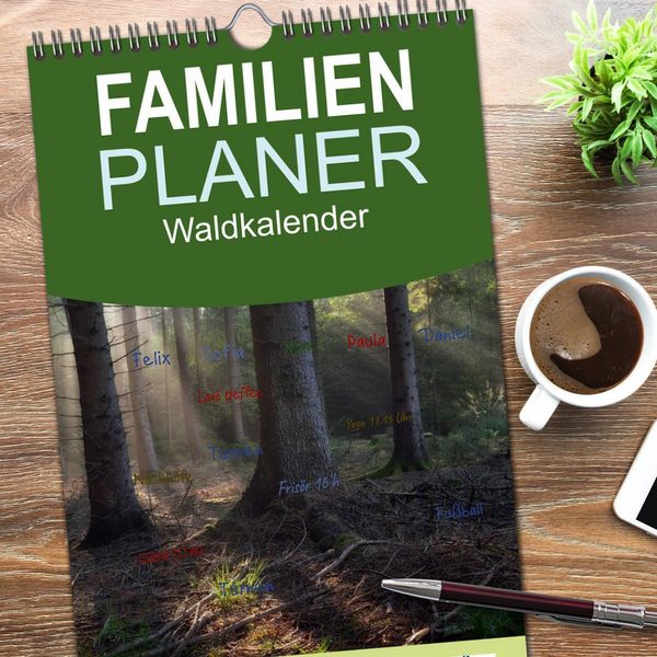 Produktbild: Familienplaner 2026 - Waldkalender mit 5 Spalten (Wandkalender, 21 x 45 cm) CALVENDO