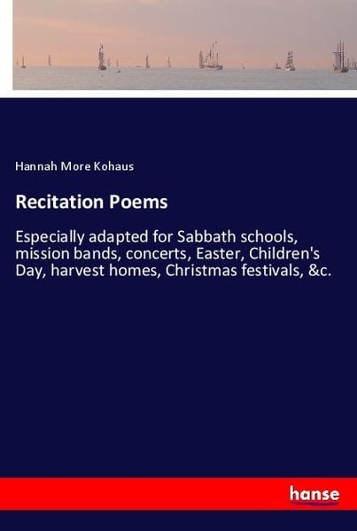 Recitation Poems, Taschenbuch von Hannah More Kohaus, Hansebooks, 9783337410209