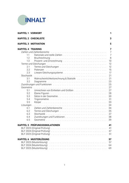 Produktbild: Pr&uuml;fungsheft & Training - 2026 Mathematik BLF - Sachsen - Original-Pr&uuml;fungen und L&ouml;sungen