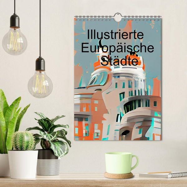 Produktbild: Illustrierte Europ&auml;ische St&auml;dte (Wandkalender 2026 DIN A4 hoch), CALVENDO Monatskalender