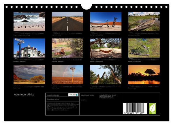 Produktbild: Abenteuer Afrika (Wandkalender 2026 DIN A4 quer), CALVENDO Monatskalender