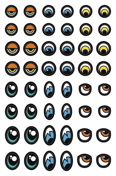 Produktbild: URSUS Dekorationsartikel Sticker Augen, bunt, 100 selbstklebende Stiker