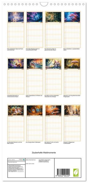 Produktbild: Familienplaner 2026 - Zauberhafte Waldmomente mit 5 Spalten (Wandkalender, 21 x 45 cm) CALVENDO