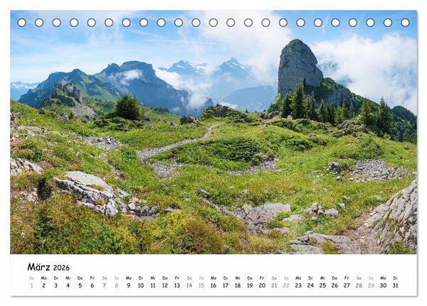 Produktbild: Faszination Berner Oberland - Wanderlust und Gipfelblick (Tischkalender 2026 DIN A5 quer), CALVENDO Monatskalender