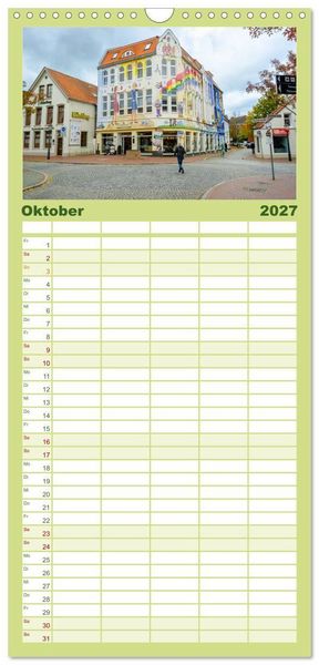 Produktbild: Familienplaner 2027 - Ein Blick auf Leer (Ostfriesland) mit 5 Spalten (Wandkalender, 21 x 45 cm) CALVENDO
