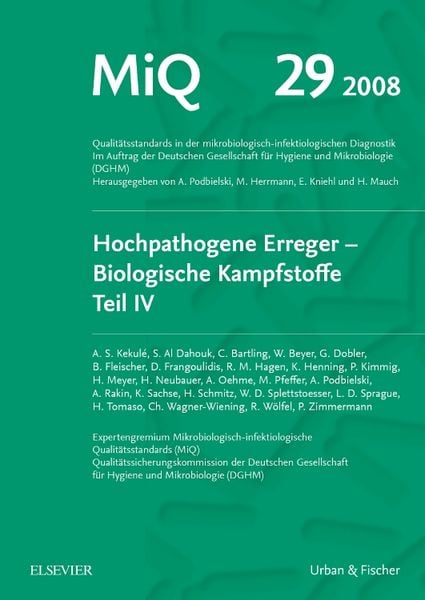 Produktbild: MiQ 29: Hochpathogene Erreger, Biologische Kampfstoffe, Teil IV