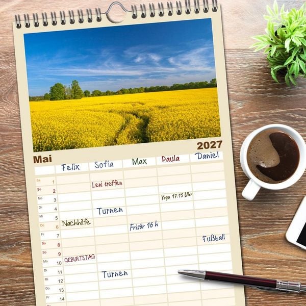 Produktbild: Familienplaner 2027 - Magische Stimmungen in Mecklenburg-Vorpommern mit 5 Spalten (Wandkalender, 21 x 45 cm) CALVENDO