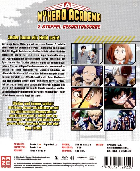 Produktbild: My Hero Academia - 2. Staffel - Gesamtausgabe [5 BRs]
