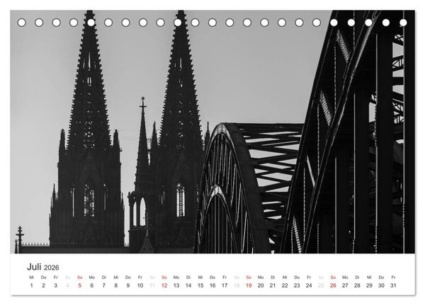 Produktbild: K&ouml;ln - monochrome Ansichten (Tischkalender 2026 DIN A5 quer), CALVENDO Monatskalender