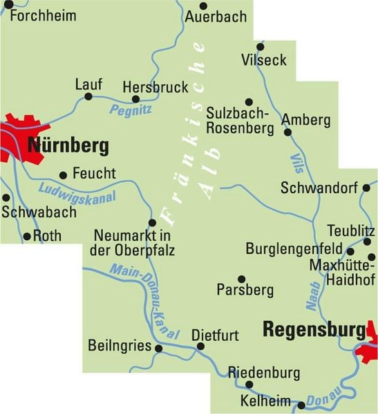 Produktbild: BVA ADFC Regionalkarte N&uuml;rnberger Land/ Oberpfalz 1:75.000