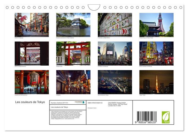 Produktbild: Les couleurs de Tokyo (Calendrier mural 2026 DIN A4 vertical), CALVENDO calendrier mensuel