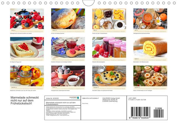 Produktbild: Marmelade schmeckt nicht nur auf dem Fr&uuml;hst&uuml;ckstisch! (Wandkalender 2022 DIN A4 quer)