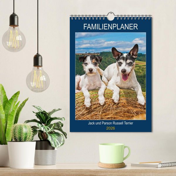 Produktbild: Familienplaner Jack und Parson Russell Terrier (Wandkalender 2026 DIN A4 hoch), CALVENDO Monatskalender