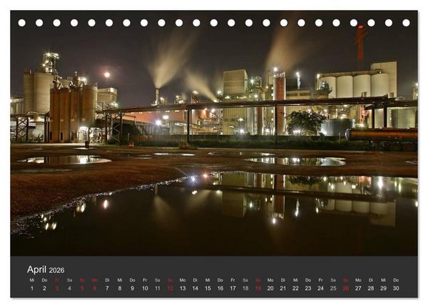 Produktbild: Hamburger Hafen bei Nacht (Tischkalender 2026 DIN A5 quer), CALVENDO Monatskalender