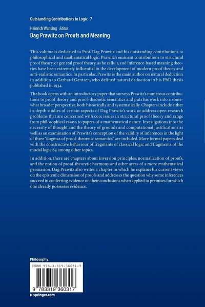 Produktbild: Dag Prawitz on Proofs and Meaning