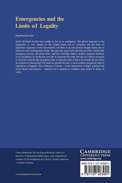 Produktbild: Emergencies and the Limits of Legality
