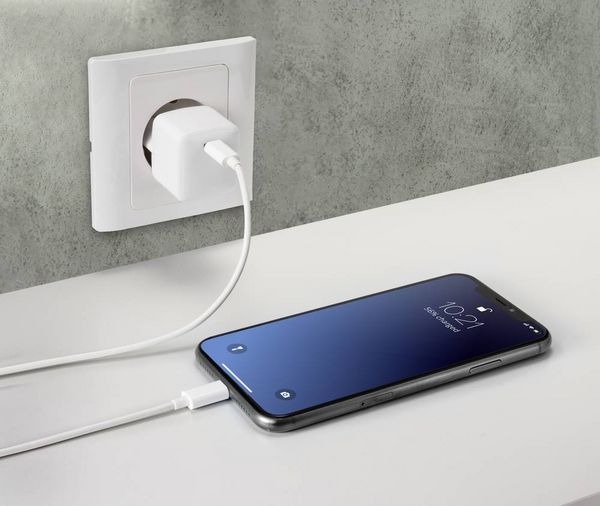 Produktbild: Renkforce USB-Kabel USB 2.0 USB-C&reg; Stecker, Apple Lightning Stecker 1.00m Wei&szlig; RF-5042728