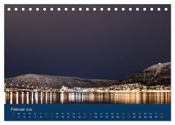 Produktbild: Troms&ouml;, eisiges Nord-Norwegen (Tischkalender 2026 DIN A5 quer), CALVENDO Monatskalender