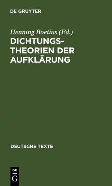 Produktbild: Dichtungstheorien der Aufkl&auml;rung