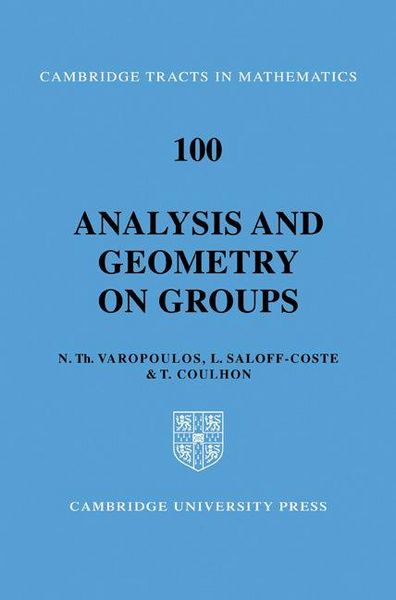 Produktbild: Analysis and Geometry on Groups