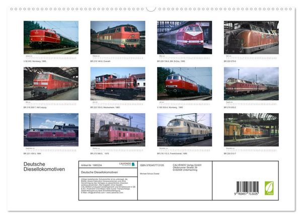 Produktbild: Deutsche Diesellokomotiven (hochwertiger Premium Wandkalender 2026 DIN A2 quer), Kunstdruck in Hochglanz