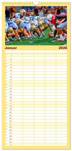 Produktbild: Familienplaner 2026 - American Football - Touchdown durchs Jahr mit 5 Spalten (Wandkalender, 21 x 45 cm) CALVENDO