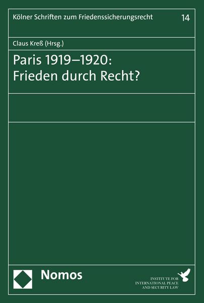 Produktbild: Paris 1919-1920: Frieden durch Recht?