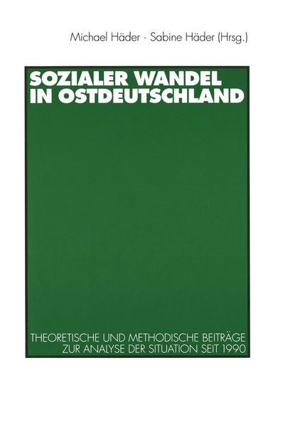 Produktbild: Sozialer Wandel in Ostdeutschland