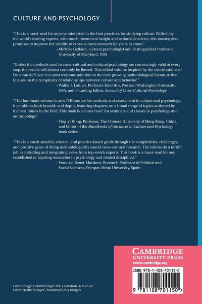 Produktbild: Methods and Assessment in Culture and Psychology