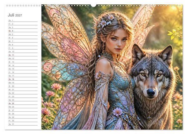 Produktbild: Magische Weggef&auml;hrten - Zw&ouml;lf Feen und ihre tierischen Begleiter (Wandkalender 2027 DIN A2 quer), CALVENDO Monatskalender