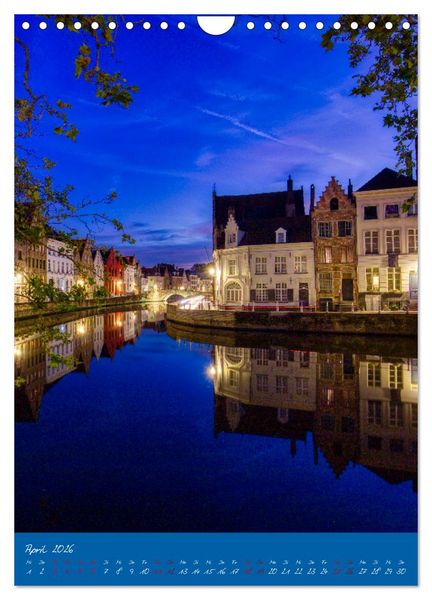 Produktbild: D&auml;mmerung in Gent und Br&uuml;gge (Wandkalender 2026 DIN A4 hoch), CALVENDO Monatskalender
