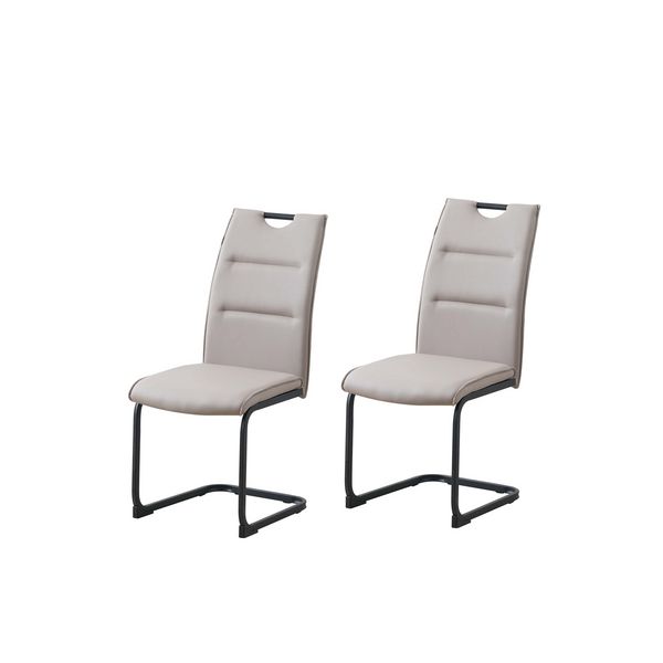Produktbild: HTI-Living Schwingstuhl 2er Set PU cappuccino DannyP Freischwinger Esszimmerstuhl Kunstleder