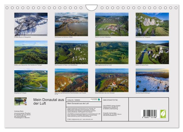 Produktbild: Mein Donautal aus der Luft (Wandkalender 2026 DIN A4 quer), CALVENDO Monatskalender