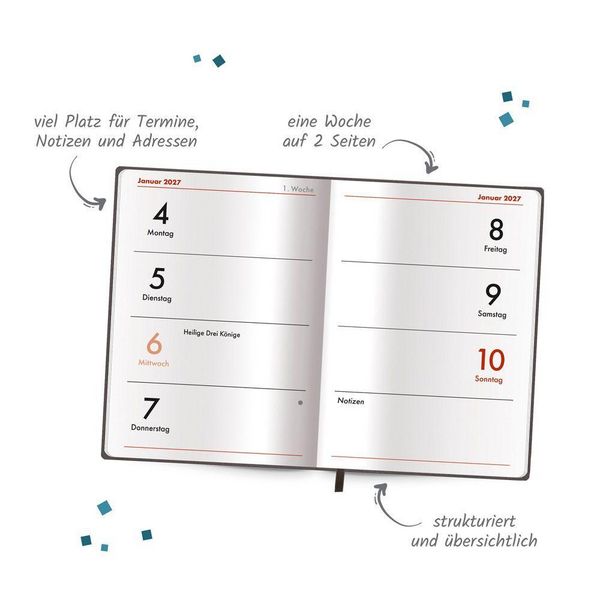 Produktbild: TR&Ouml;TSCH - Taschenkalender A7 Soft Touch Anthrazit 2027
