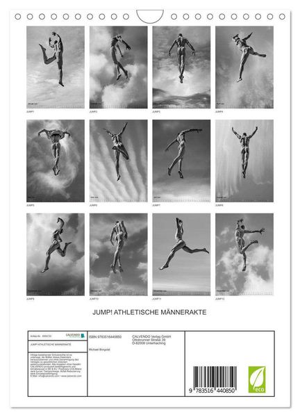 Produktbild: JUMP! ATHLETISCHE M&Auml;NNERAKTE (Wandkalender 2026 DIN A4 hoch), CALVENDO Monatskalender