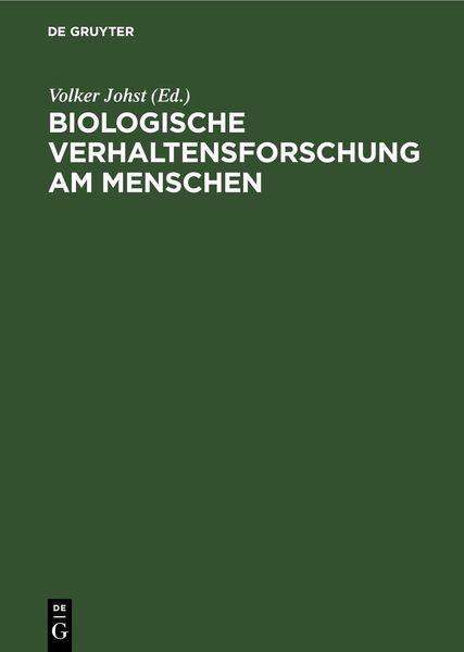 Produktbild: Biologische Verhaltensforschung am Menschen