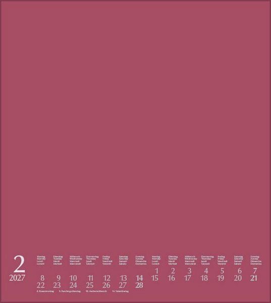 Produktbild: Foto-Malen-Basteln Bastelkalender bordeaux 2027