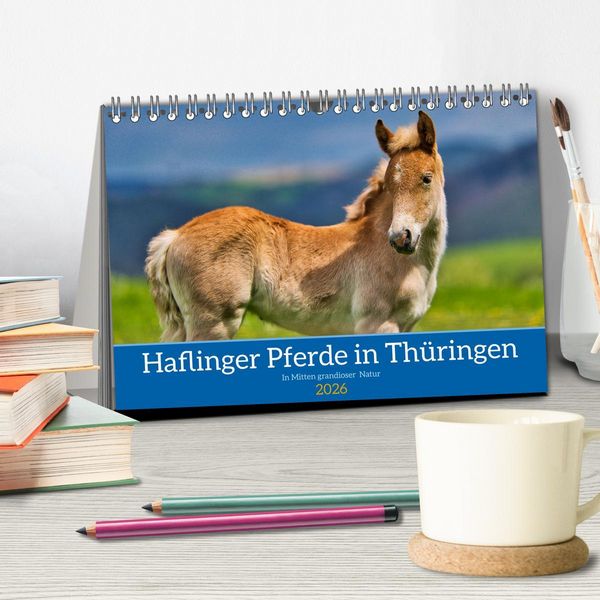 Produktbild: Haflinger Pferde in Th&uuml;ringen (Tischkalender 2026 DIN A5 quer), CALVENDO Monatskalender