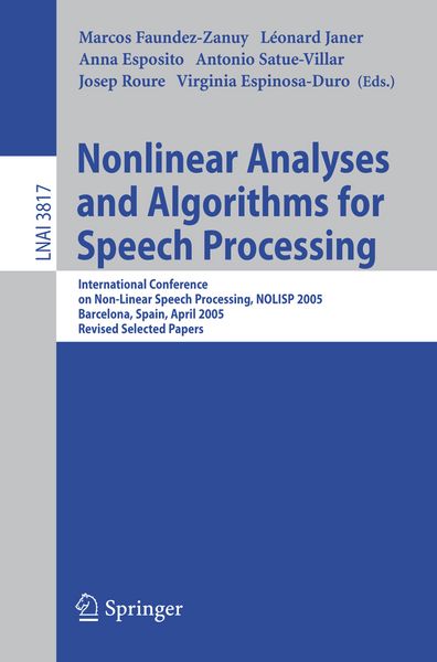 Produktbild: Nonlinear Analyses and Algorithms for Speech Processing